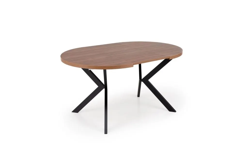 Stół okrągły rozkładany PERONI 100(250)x100 orzech/czarny loftowy I sklep meblowy MIRAT.
