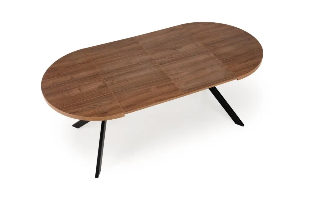 Stół okrągły rozkładany PERONI 100(250)x100 orzech/czarny loftowy I sklep meblowy MIRAT.