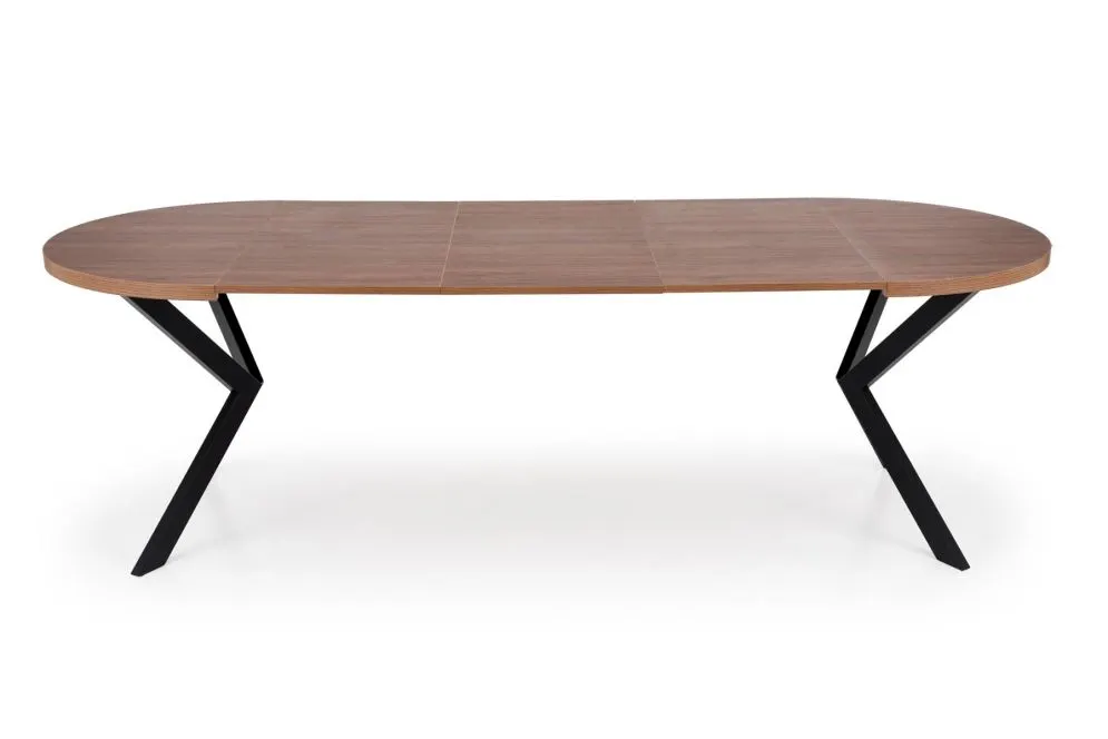 Stół okrągły rozkładany PERONI 100(250)x100 orzech/czarny loftowy I sklep meblowy MIRAT.