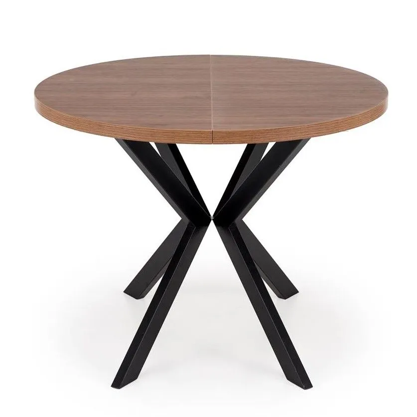Stół okrągły rozkładany PERONI 100(250)x100 orzech/czarny loftowy I sklep meblowy MIRAT.