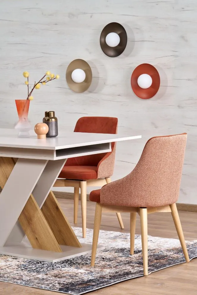 Nowoczesny stół rozkładany XARELTO 130(175)x85 kaszmirowy/dąb cremona I sklep meblowy MIRAT. styl GLAMOUR