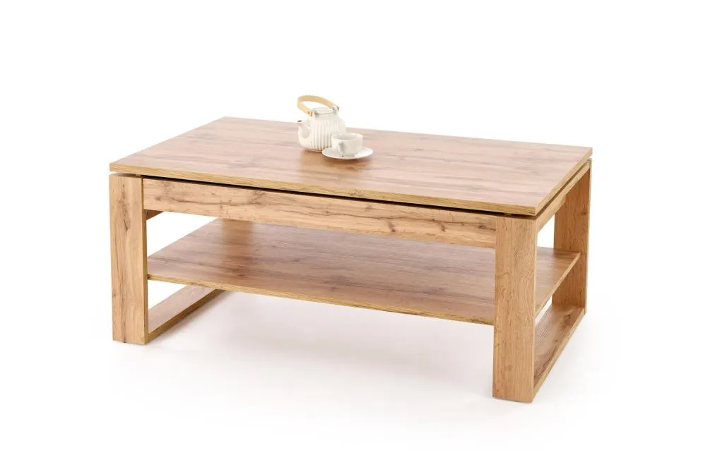 Ława podnoszona BETTY 114x65(92)cm dąb artisan z półką I sklep meblowy MIRAT. styl SKANDYNAWSKI