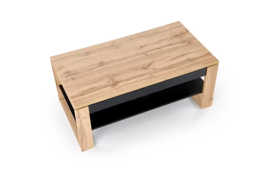 Ława podnoszona BETTY 114x65(92)cm dąb artisan/czarna loftowa I sklep meblowy MIRAT. styl LOFT