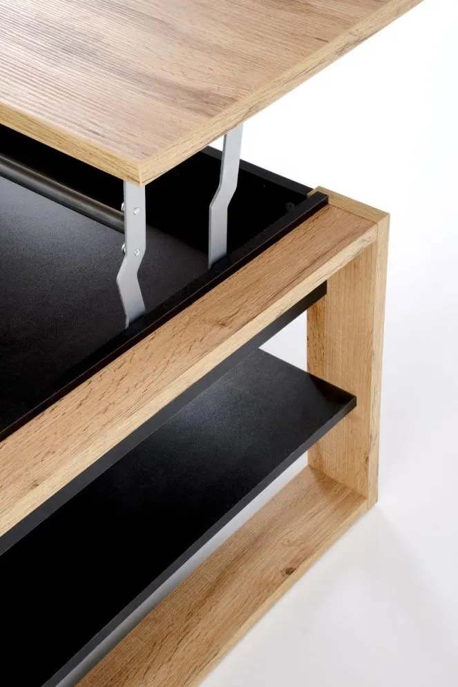 Ława podnoszona BETTY 114x65(92)cm dąb artisan/czarna loftowa I sklep meblowy MIRAT. styl LOFT