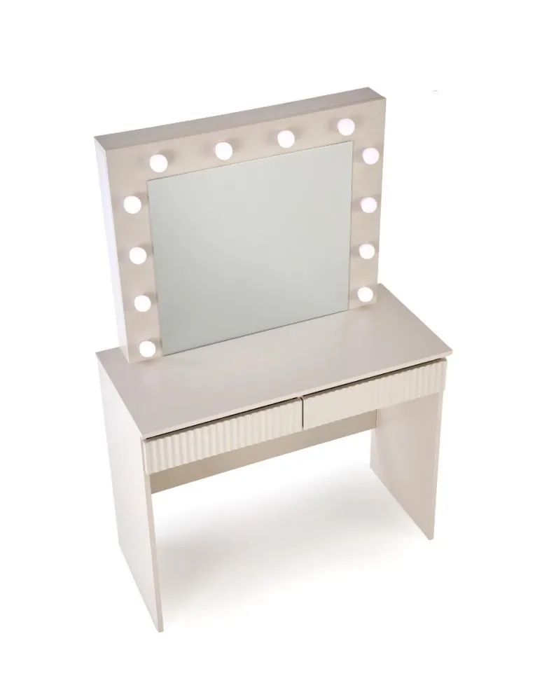 Toaletka HOLLYWOOD 2 kaszmirowa z lustrem I sklep meblowy MIRAT. styl RYFLOWANY
