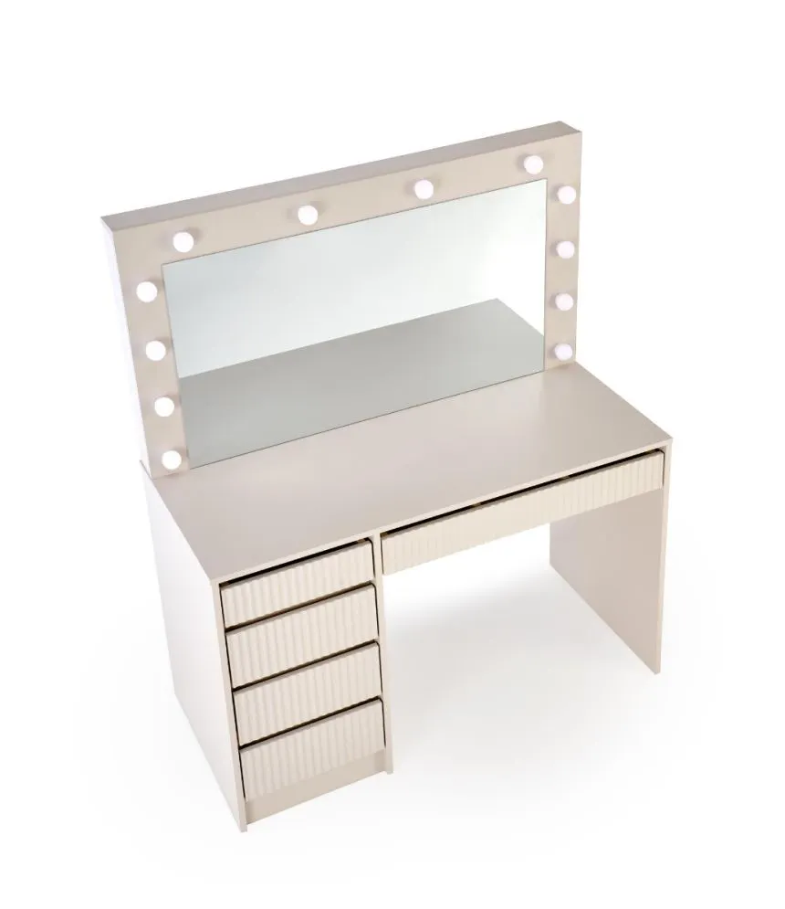 Toaletka HOLLYWOOD 2 XL kaszmirowa z oświetleniem LED I sklep meblowy MIRAT. styl GLAMOUR