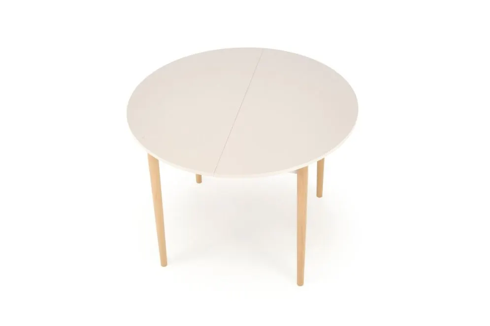 Kuchenny stół rozkładany PIVOT 102(142)x102 kaszmirowy/dąb naturalny I sklep meblowy MIRAT. styl SKANDYNAWSKI