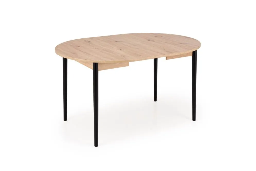 Stół rozkładany PIVOT 102(142)x102 dąb artisan/czarny okrągły I sklep meblowy MIRAT. styl SKANDYNAWSKI