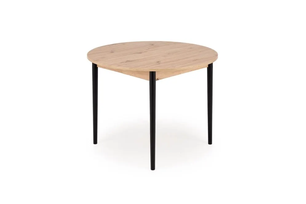 Stół rozkładany PIVOT 102(142)x102 dąb artisan/czarny okrągły I sklep meblowy MIRAT. styl SKANDYNAWSKI