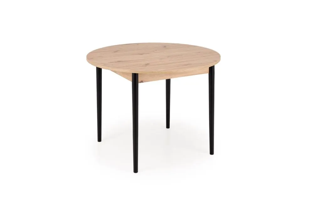 Stół rozkładany PIVOT 102(142)x102 dąb artisan/czarny okrągły I sklep meblowy MIRAT. styl SKANDYNAWSKI