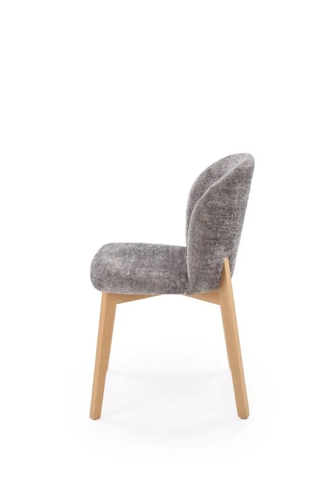 Krzesło tapicerowane BASSO szare/dąb naturalny do jadalni I sklep meblowy MIRAT. styl SKANDYNAWSKI