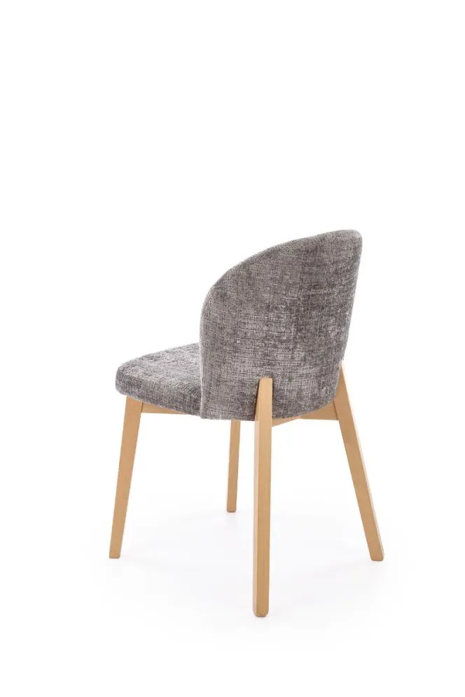 Krzesło tapicerowane BASSO szare/dąb naturalny do jadalni I sklep meblowy MIRAT. styl SKANDYNAWSKI