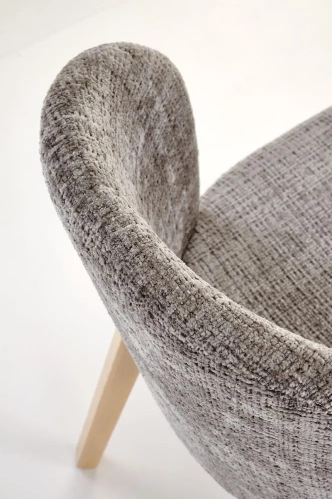 Krzesło tapicerowane BASSO szare/dąb naturalny do jadalni I sklep meblowy MIRAT. styl SKANDYNAWSKI