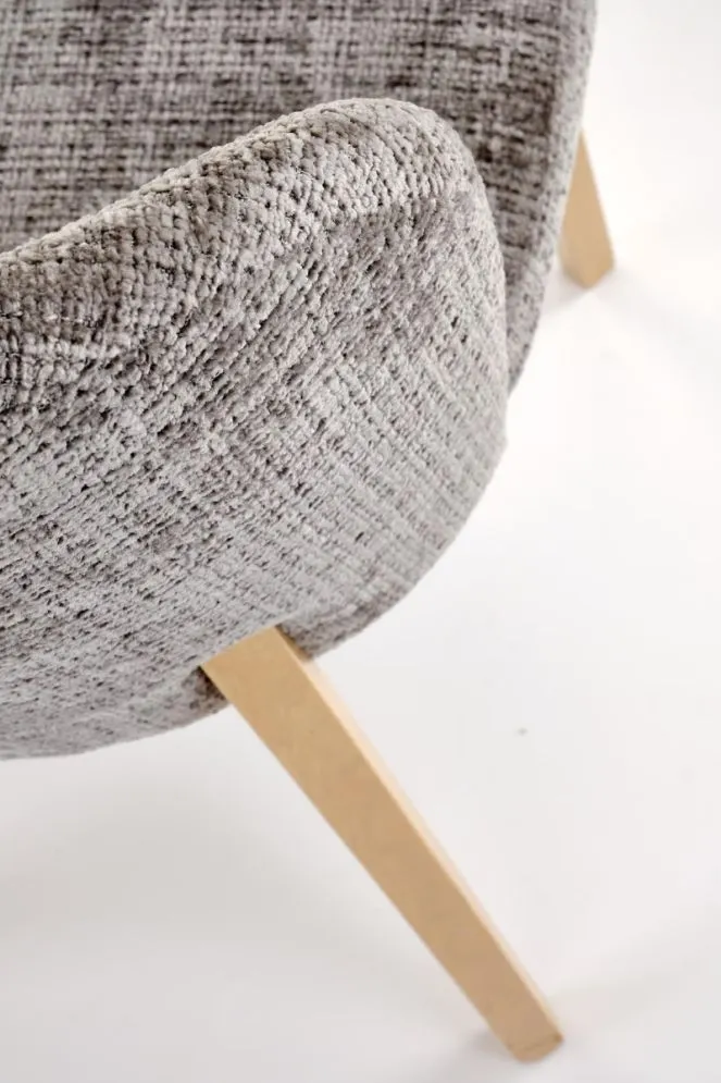 Krzesło tapicerowane BASSO szare/dąb naturalny do jadalni I sklep meblowy MIRAT. styl SKANDYNAWSKI