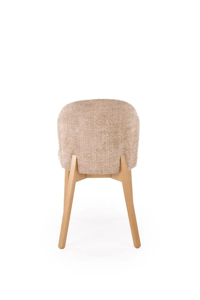 Drewniane krzesło tapicerowane BASSO beżowe/dąb naturalny I sklep meblowy MIRAT. styl SKANDYNAWSKI
