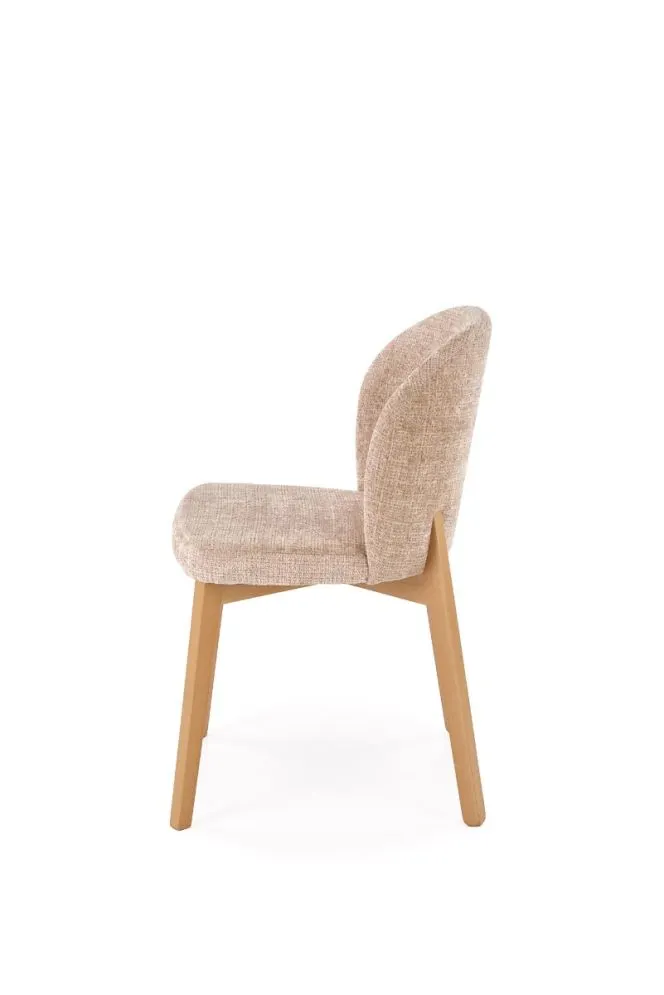 Drewniane krzesło tapicerowane BASSO beżowe/dąb naturalny I sklep meblowy MIRAT. styl SKANDYNAWSKI