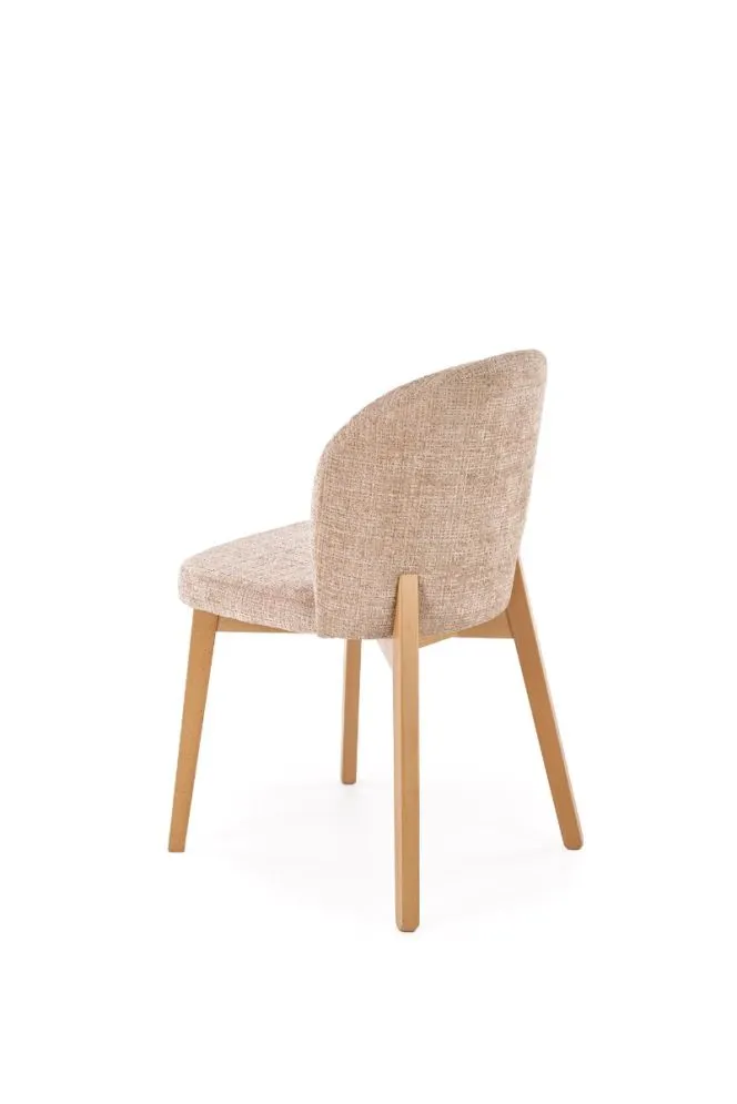 Drewniane krzesło tapicerowane BASSO beżowe/dąb naturalny I sklep meblowy MIRAT. styl SKANDYNAWSKI