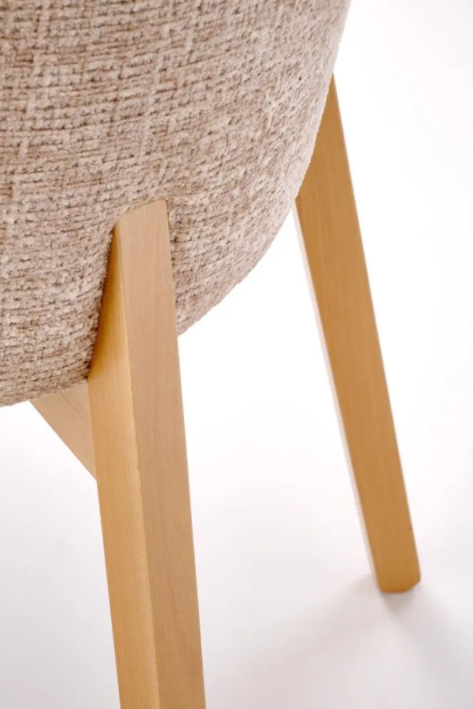 Drewniane krzesło tapicerowane BASSO beżowe/dąb naturalny I sklep meblowy MIRAT. styl SKANDYNAWSKI