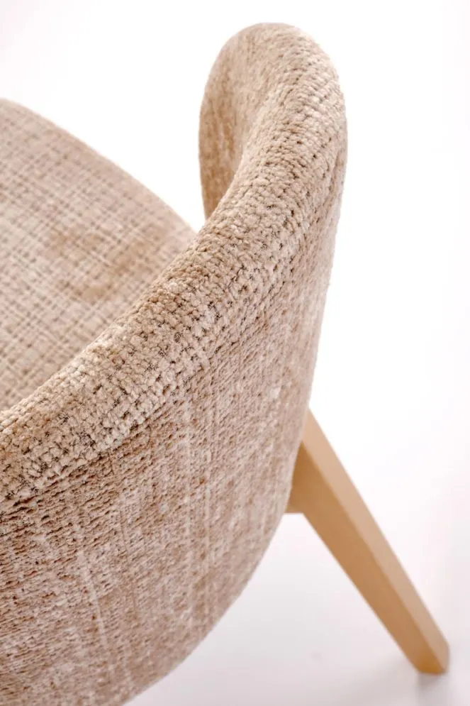 Drewniane krzesło tapicerowane BASSO beżowe/dąb naturalny I sklep meblowy MIRAT. styl SKANDYNAWSKI