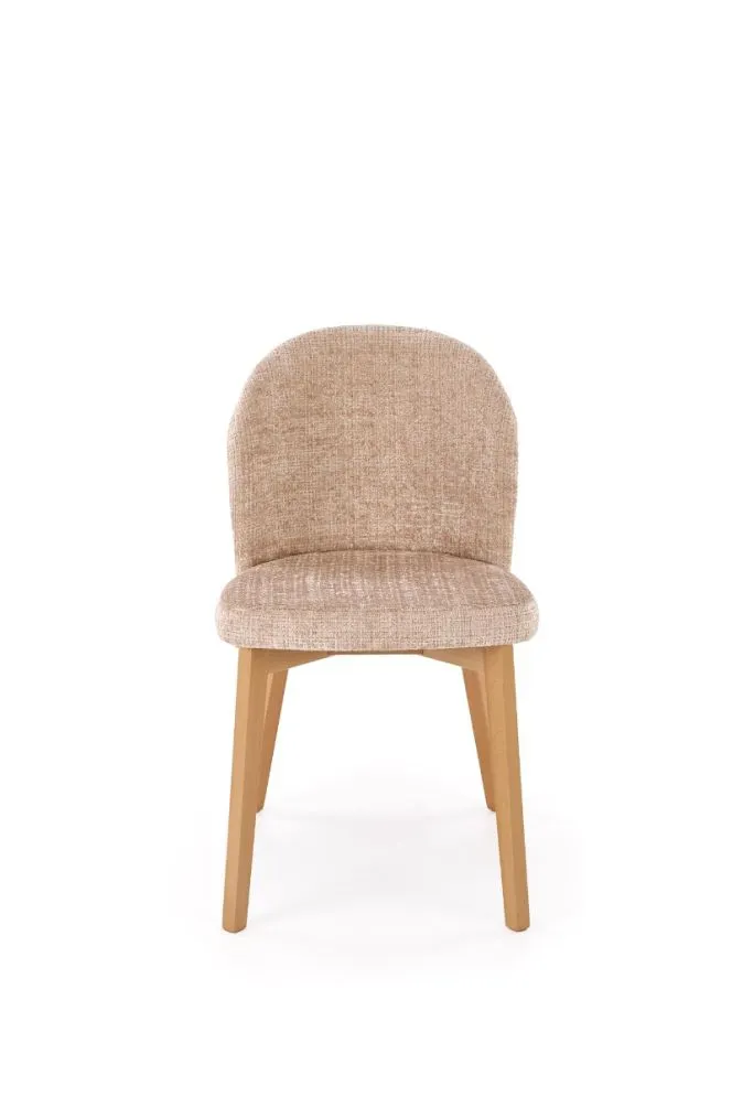 Drewniane krzesło tapicerowane BASSO beżowe/dąb naturalny I sklep meblowy MIRAT. styl SKANDYNAWSKI