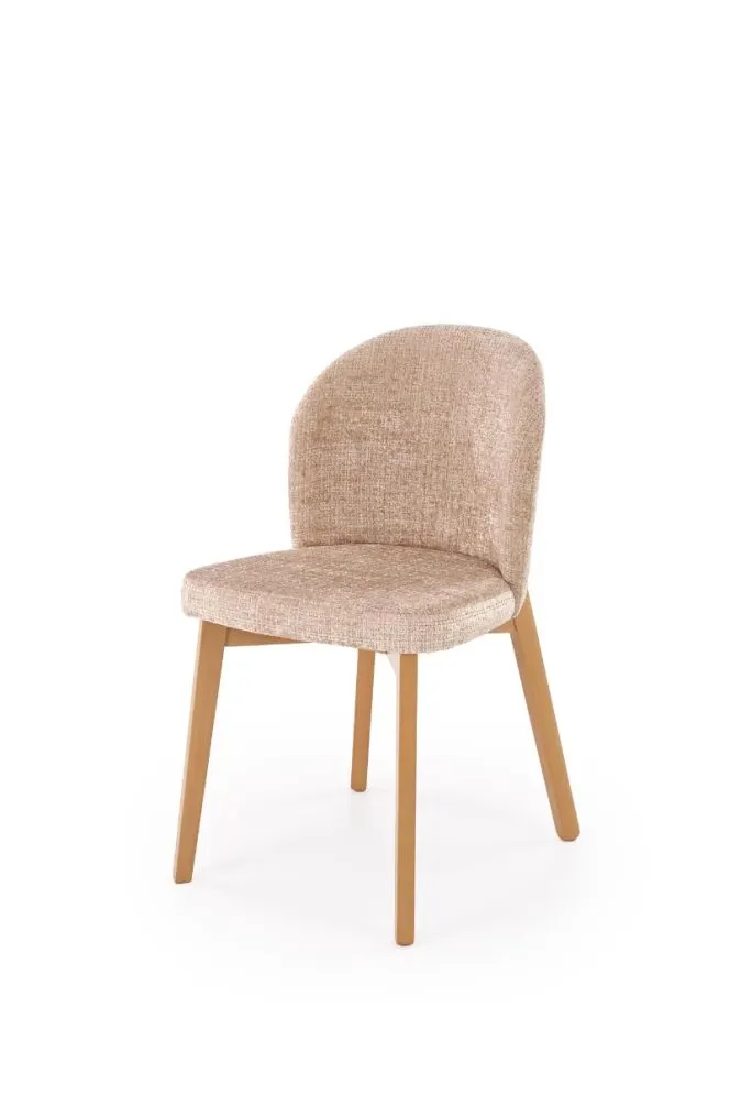 Drewniane krzesło tapicerowane BASSO beżowe/dąb naturalny I sklep meblowy MIRAT. styl SKANDYNAWSKI