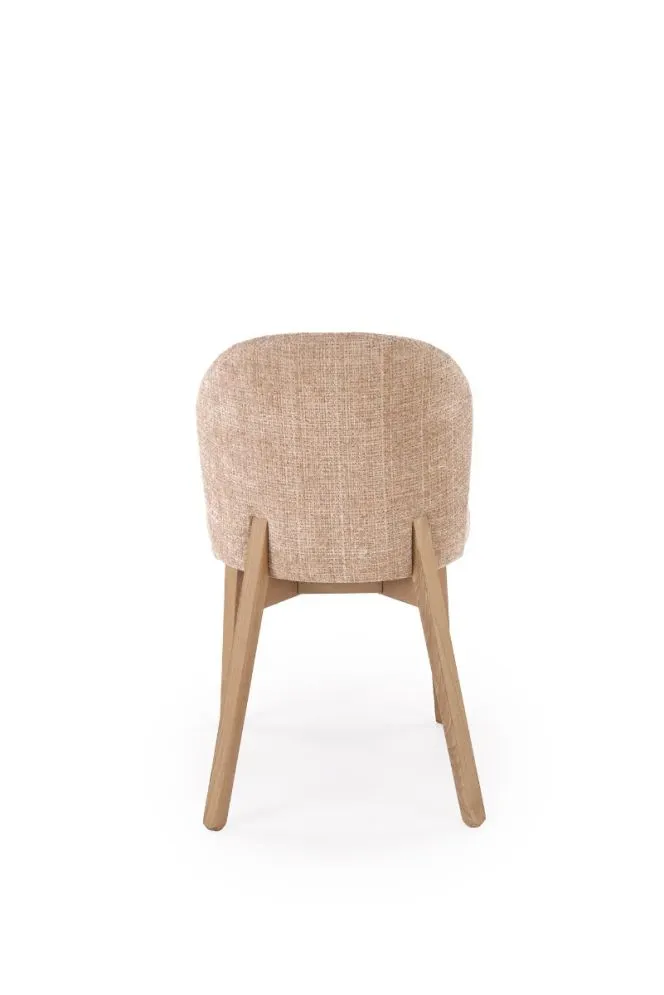 Solidne krzesło tapicerowane BASSO beżowe/jasny orzech I sklep meblowy MIRAT. styl SKANDYNAWSKI