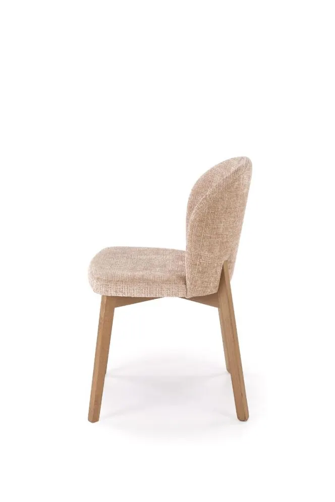 Solidne krzesło tapicerowane BASSO beżowe/jasny orzech I sklep meblowy MIRAT. styl SKANDYNAWSKI