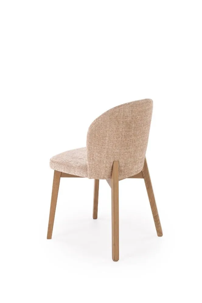 Solidne krzesło tapicerowane BASSO beżowe/jasny orzech I sklep meblowy MIRAT. styl SKANDYNAWSKI