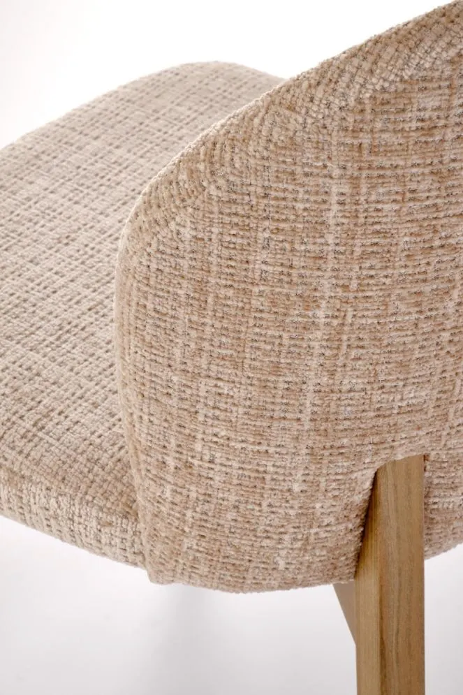 Solidne krzesło tapicerowane BASSO beżowe/jasny orzech I sklep meblowy MIRAT. styl SKANDYNAWSKI