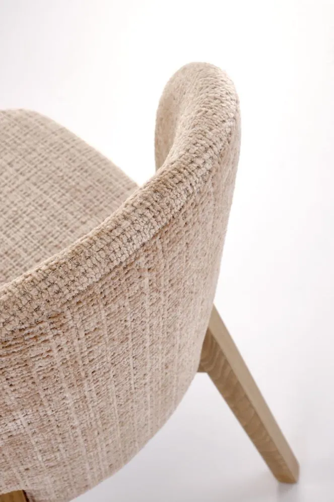 Solidne krzesło tapicerowane BASSO beżowe/jasny orzech I sklep meblowy MIRAT. styl SKANDYNAWSKI