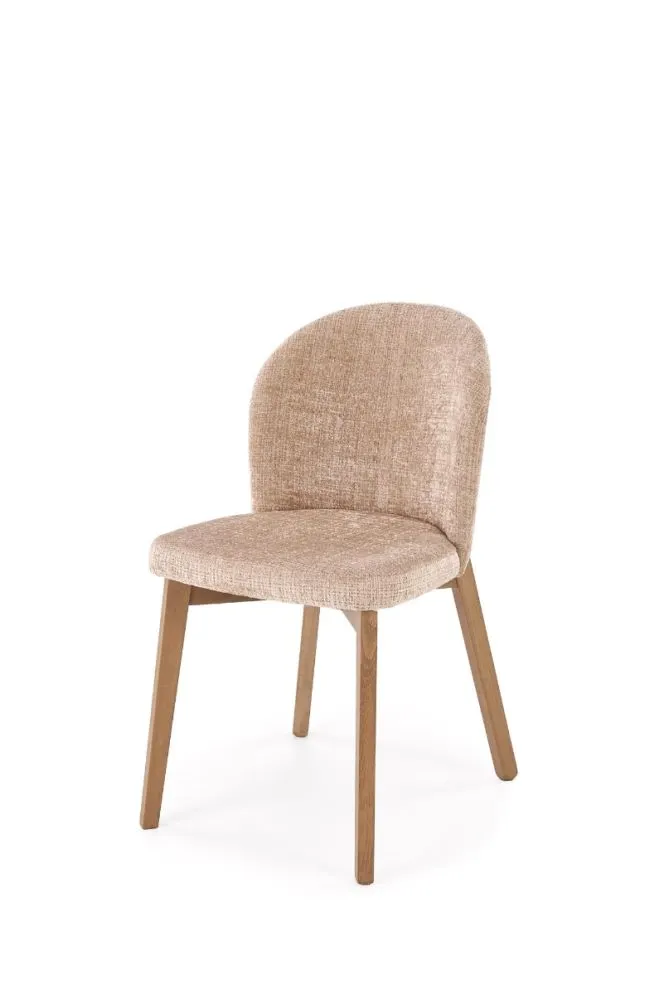 Solidne krzesło tapicerowane BASSO beżowe/jasny orzech I sklep meblowy MIRAT. styl SKANDYNAWSKI
