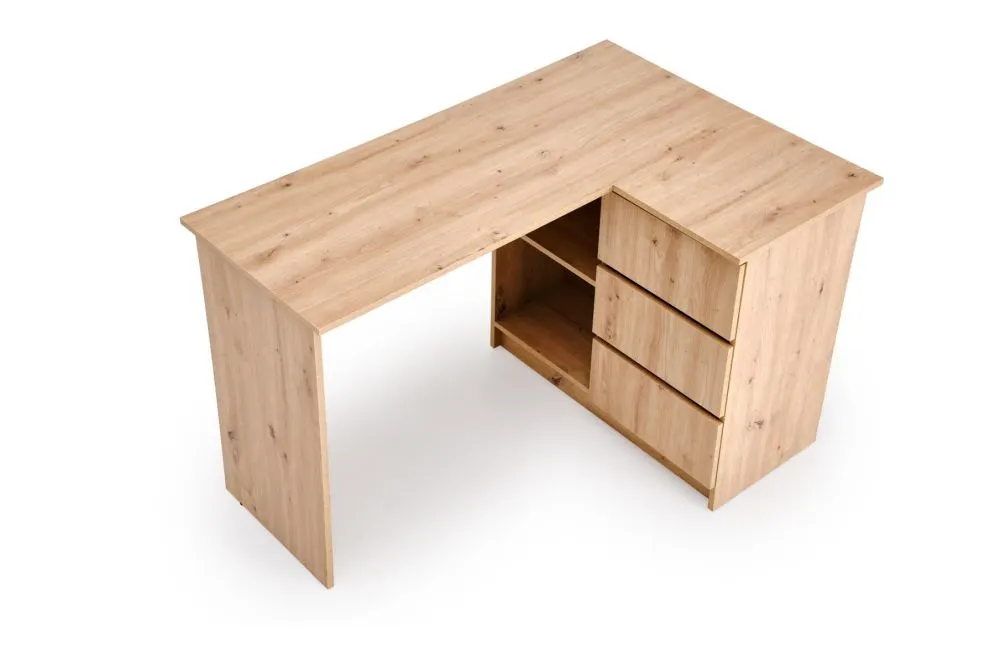Biurko narożne BEGA dąb artisan młodzieżowe I sklep meblowy MIRAT.