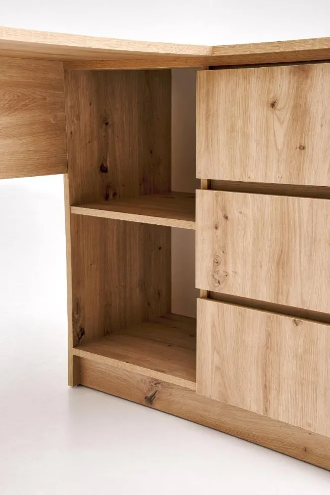 Biurko narożne BEGA dąb artisan młodzieżowe I sklep meblowy MIRAT.