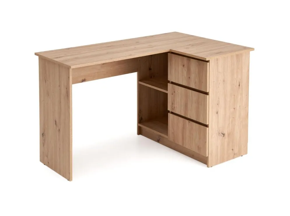 Biurko narożne BEGA dąb artisan młodzieżowe I sklep meblowy MIRAT.
