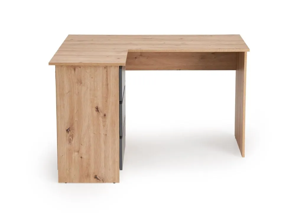 Biurko narożne BEGA dąb artisan/grafitowe do biura I sklep meblowy MIRAT.