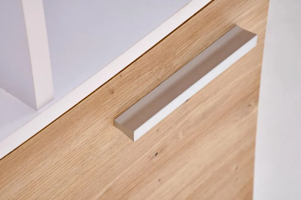 Biurko komputerowe MISO białe/dąb artisan z regałem dla dzieci I sklep meblowy MIRAT.