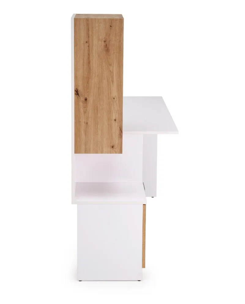 Biurko komputerowe MISO białe/dąb artisan z regałem dla dzieci I sklep meblowy MIRAT.