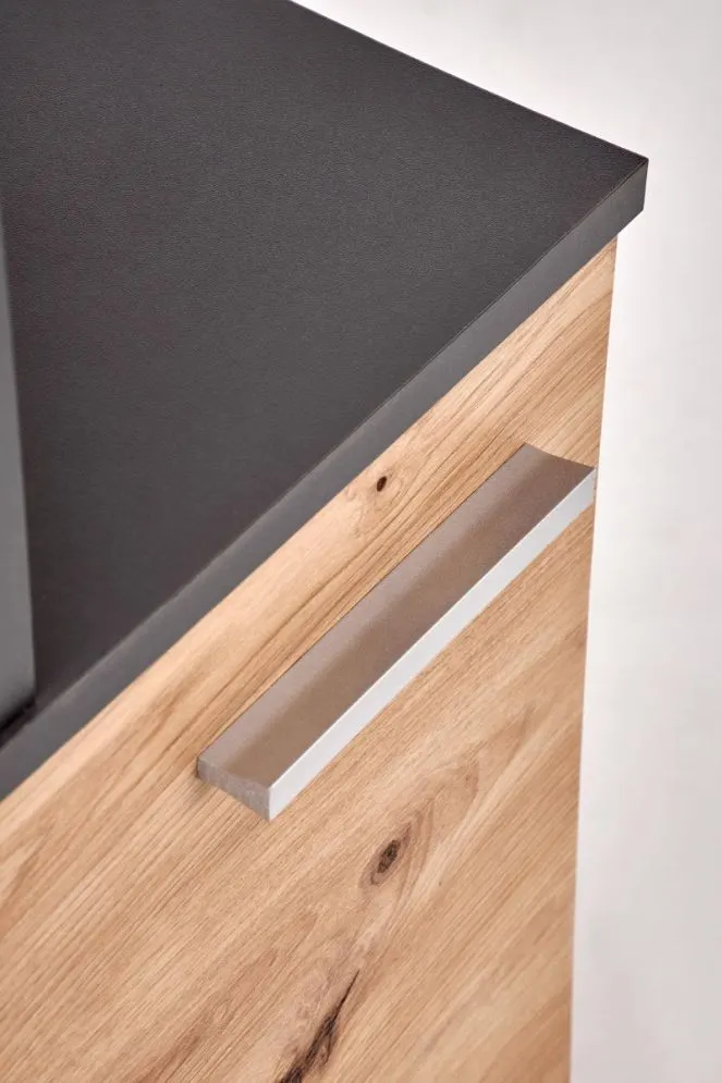 Biurko komputerowe MISO dąb artisan/grafitowe z regałem I sklep meblowy MIRAT.