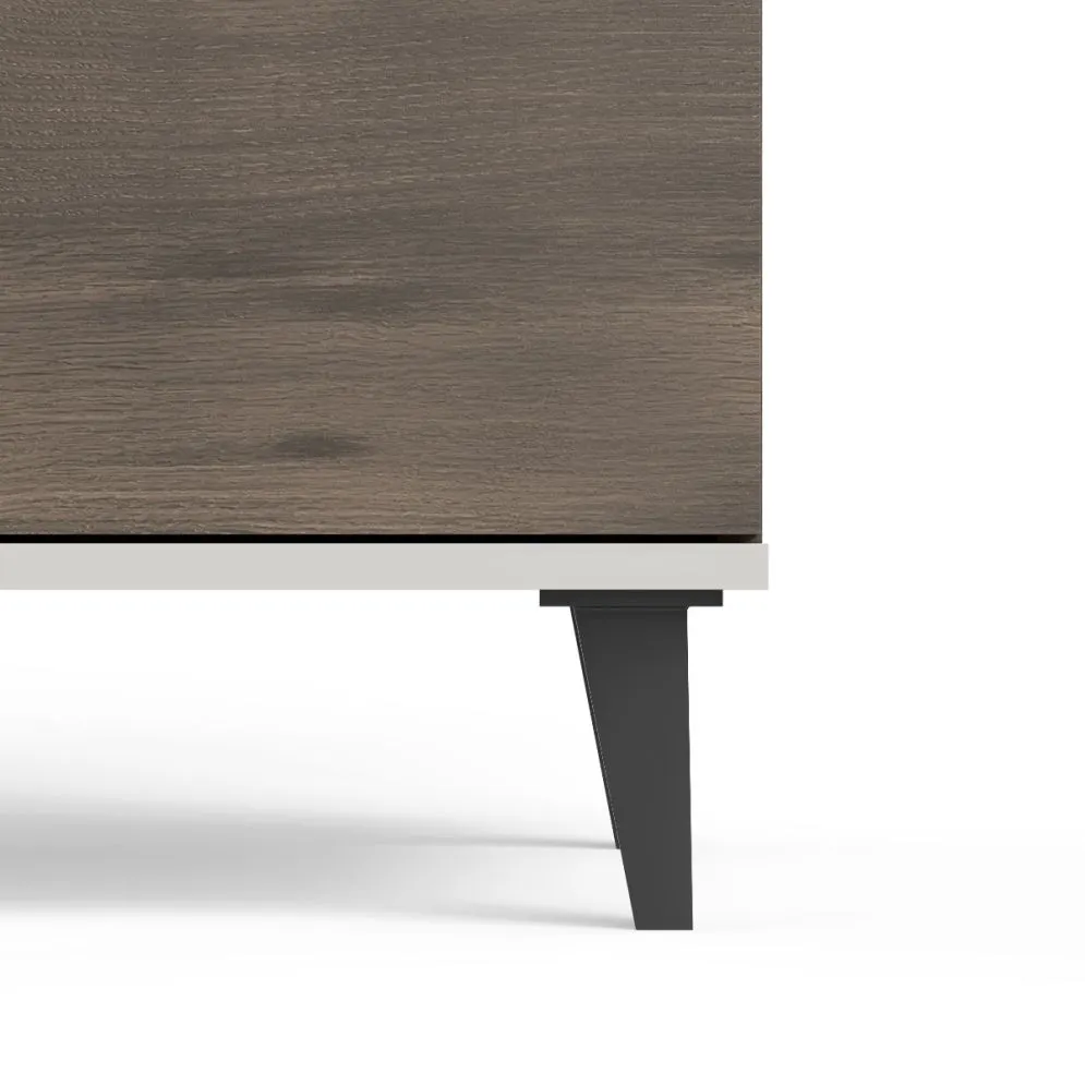 Komoda RANDOM 2 KM-1 160cm orzech/kaszmirowa ryflowana I sklep meblowy MIRAT. styl RYFLOWANY kolekcja RANDOM