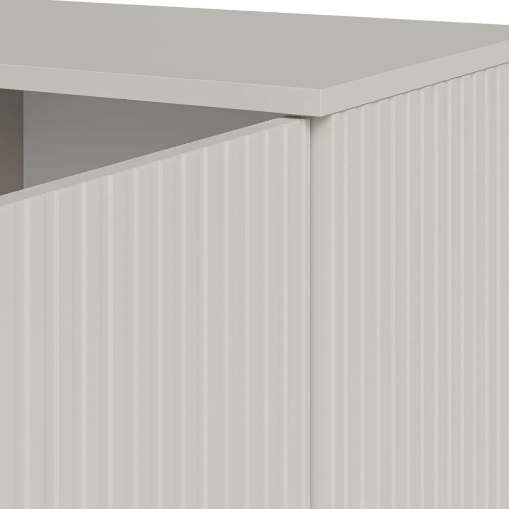 Komoda RANDOM 2 KM-1 160cm orzech/kaszmirowa ryflowana I sklep meblowy MIRAT. styl RYFLOWANY kolekcja RANDOM