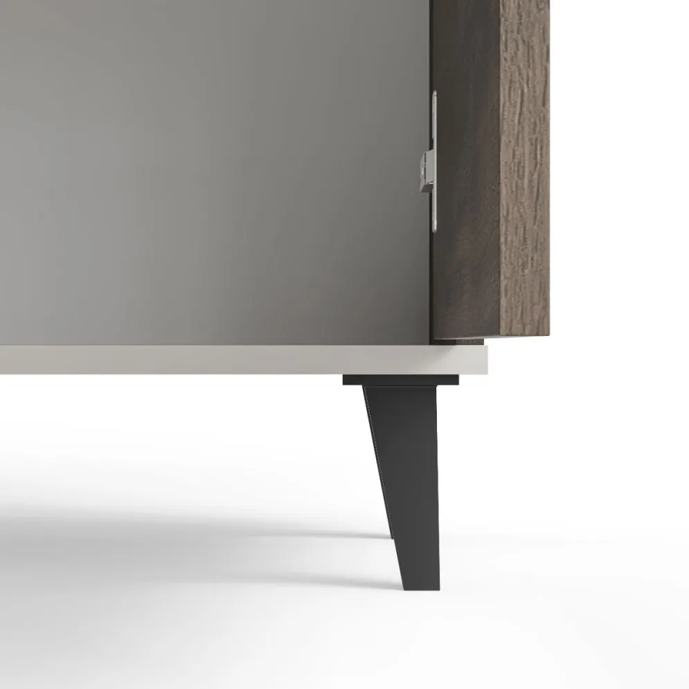 Komoda RANDOM 2 KM-1 160cm orzech/kaszmirowa ryflowana I sklep meblowy MIRAT. styl RYFLOWANY kolekcja RANDOM