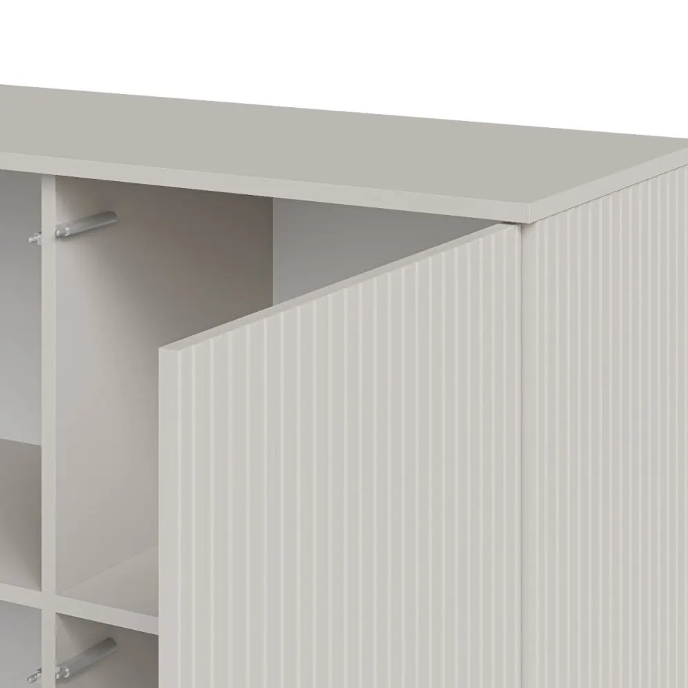 Komoda RANDOM 2 KM-2 100cm orzech/kaszmirowa do sypialni I sklep meblowy MIRAT. styl RYFLOWANY kolekcja RANDOM