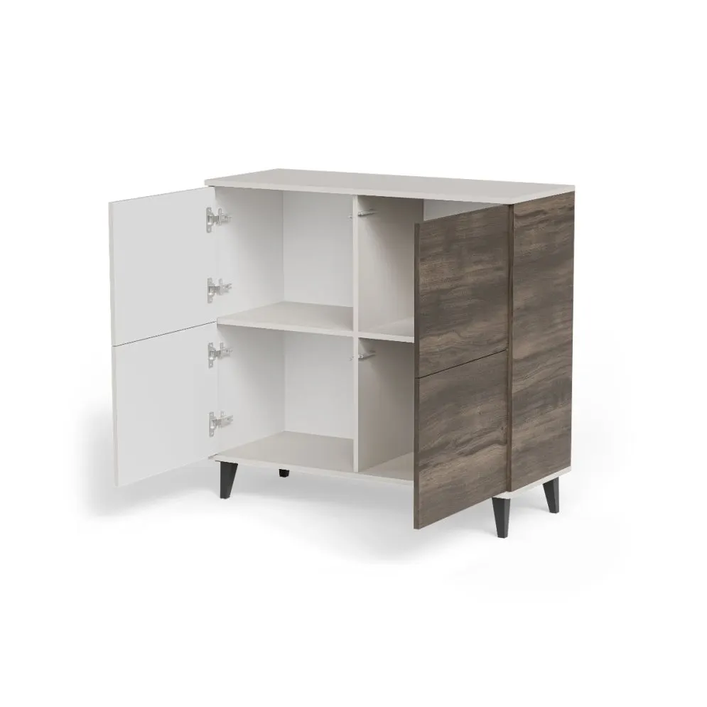 Komoda RANDOM 2 KM-2 100cm orzech/kaszmirowa do sypialni I sklep meblowy MIRAT. styl RYFLOWANY kolekcja RANDOM