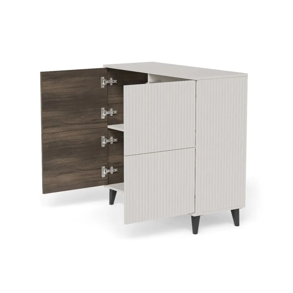 Komoda RANDOM 2 KM-2 100cm orzech/kaszmirowa do sypialni I sklep meblowy MIRAT. styl RYFLOWANY kolekcja RANDOM