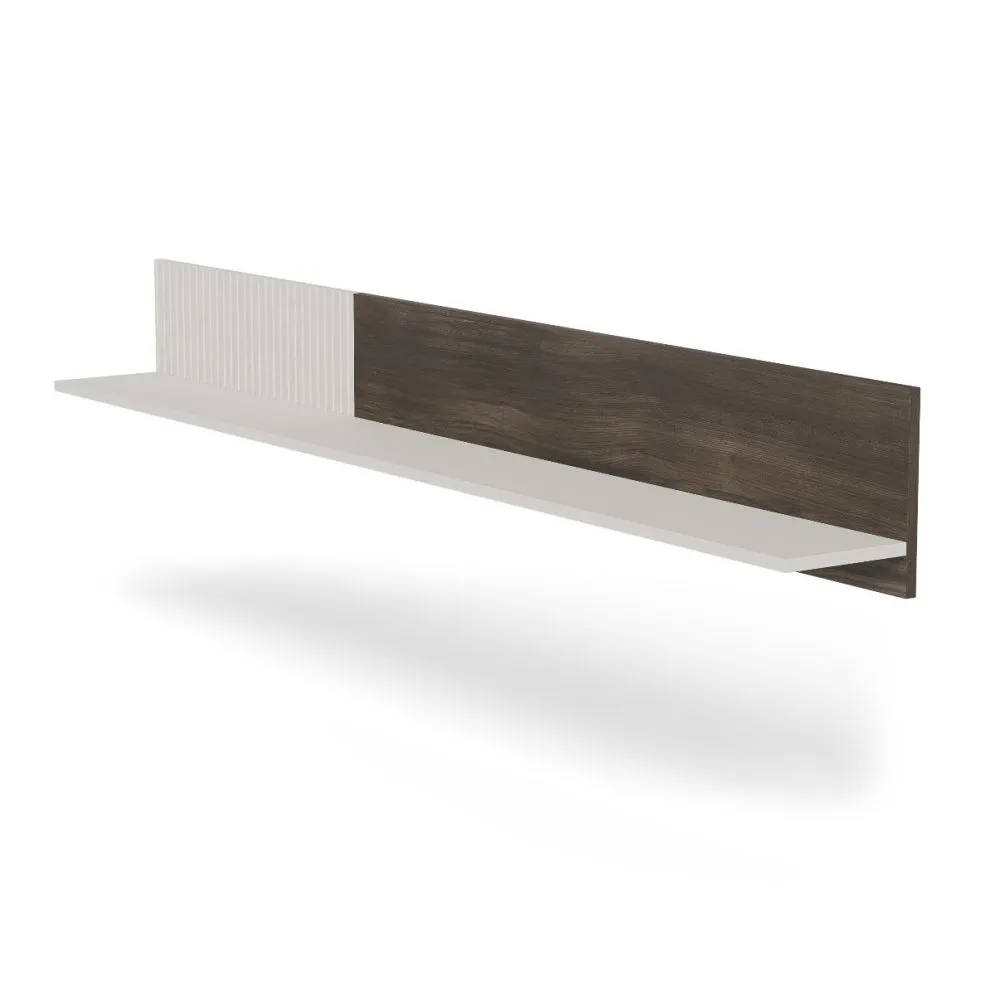Półka wisząca RANDOM 2 P-2 180cm orzech/kaszmirowa do salonu I sklep meblowy MIRAT. styl RYFLOWANY kolekcja RANDOM