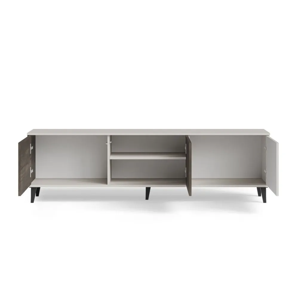 Szafka RTV RANDOM 2 180cm orzech/kaszmirowa do salonu I sklep meblowy MIRAT. styl RYFLOWANY kolekcja RANDOM