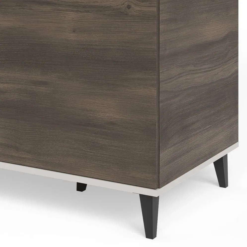 Szafa dwudrzwiowa RANDOM 2 S-1 90cm orzech/kaszmirowa do salonu I sklep meblowy MIRAT. styl RYFLOWANY kolekcja RANDOM