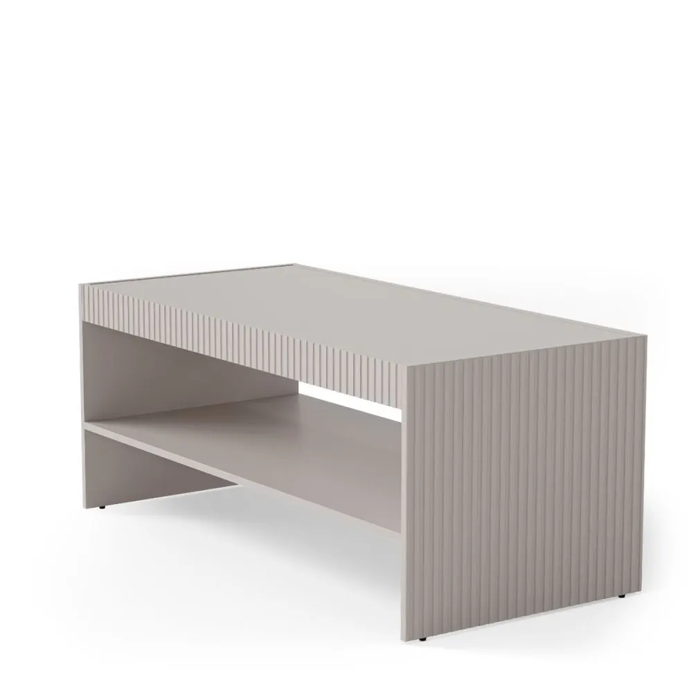 Stolik kawowy PAXOS kaszmirowy prostokątny I sklep meblowy MIRAT. styl RYFLOWANY