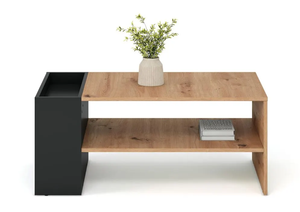 Ława MURCIA 100x55cm dąb artisan/czarna loftowa I sklep meblowy MIRAT.