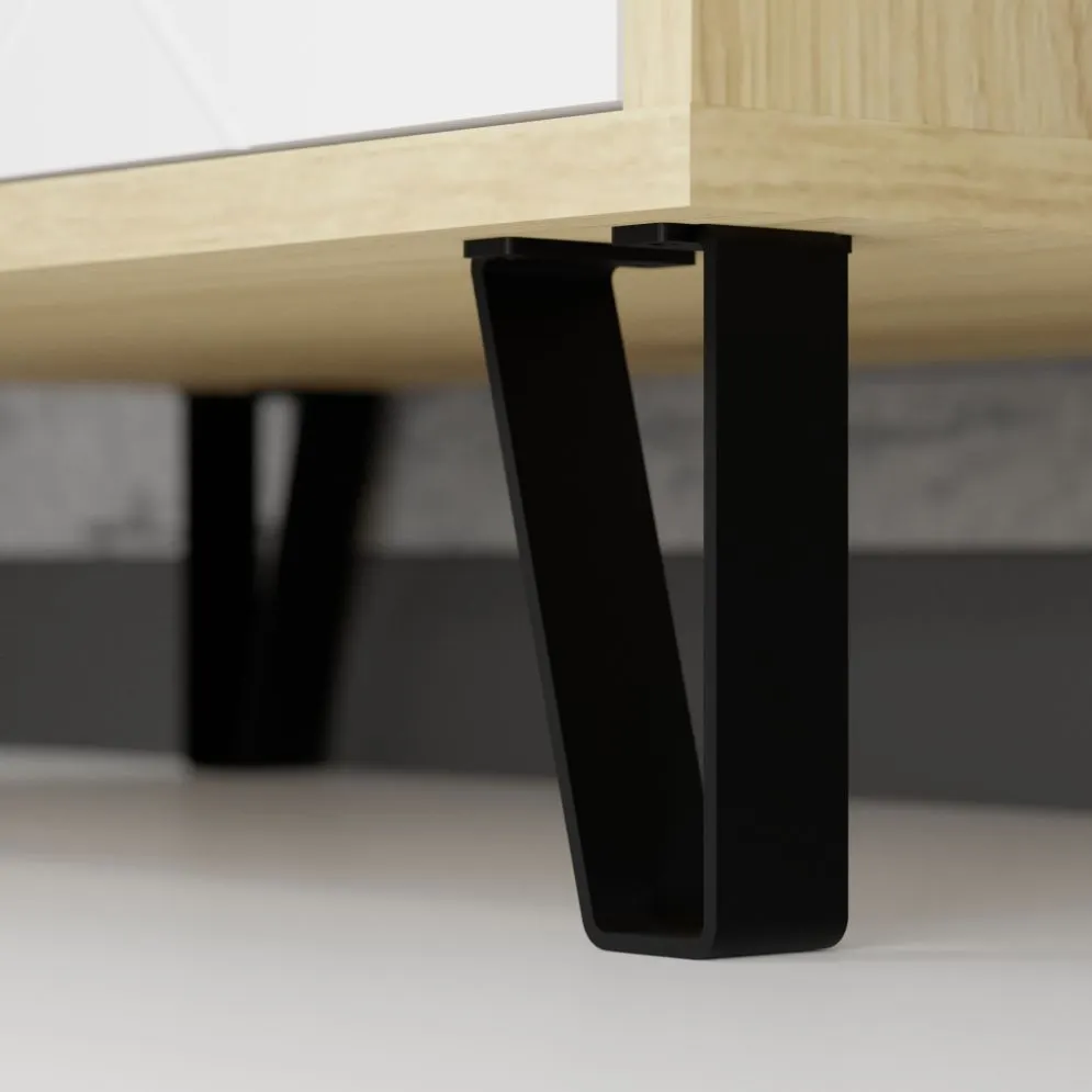 Szafa BILBAO 1D dąb artisan/biały mat do przedpokoju | sklep MIRAT styl RYFLOWANY, SKANDYNAWSKI kolekcja BILBAO